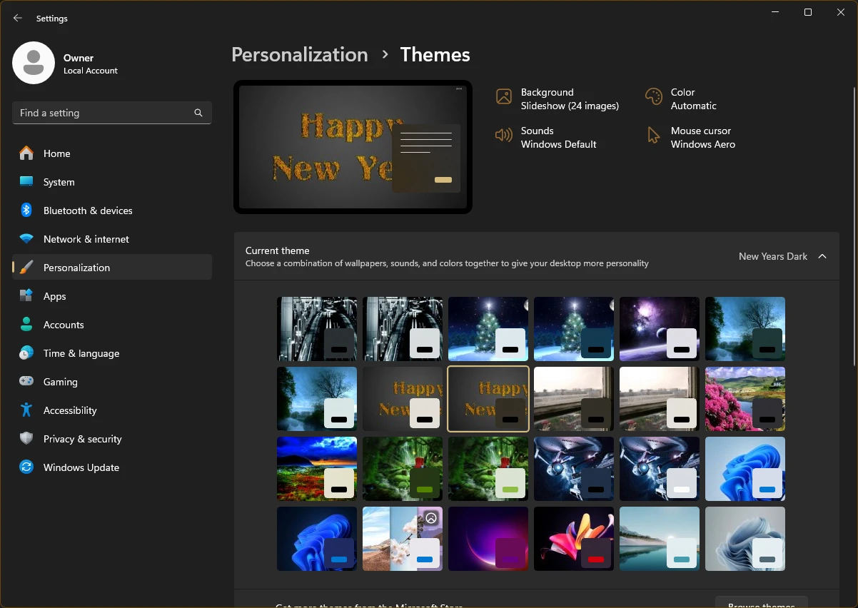 New Year Desktop Theme Newd