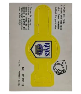 12 Los Angeles Kings 1973 74 O Pee Chee Pee Chee Team Crest from Rings Front