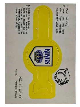 12 Los Angeles Kings 1973 74 O Pee Chee Pee Chee Team Crest from Rings Front