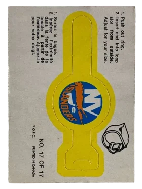 17 New York Islanders 1973 74 O Pee Chee Pee Chee Team Crest from Rings Front