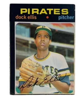 2 Dock Ellis 1971 Topps from Miscut Front