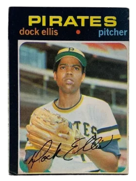 2 Dock Ellis 1971 Topps from Miscut Front