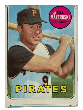 335 Bill Mazeroski 1969 Topps from Miscut Front