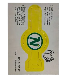 5 Minnesota North Stars 1973 74 O Pee Chee Pee Chee Team Crest from Rings Front