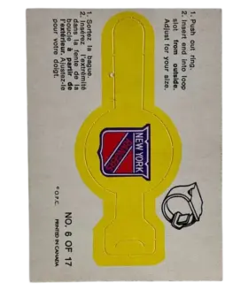 6 New York Rangers 1973 74 O Pee Chee Pee Chee Team Crest from Rings Front