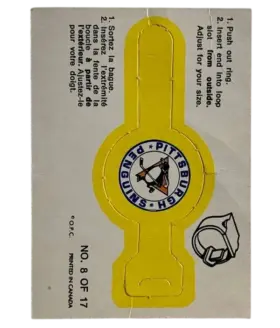8 Pittsburgh Penguins 1973 74 O Pee Chee Team Crest Rings from Front Vg