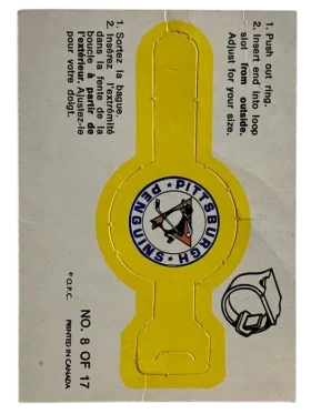 8 Pittsburgh Penguins 1973 74 O Pee Chee Team Crest Rings from Front Vg