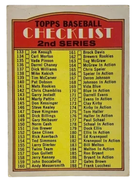 103 Checklist 2nd Series 1972 O Pee from Chee Front