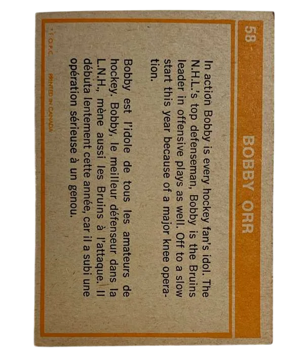 122 Bobby Orr Mint 1972 73 from Topps Back