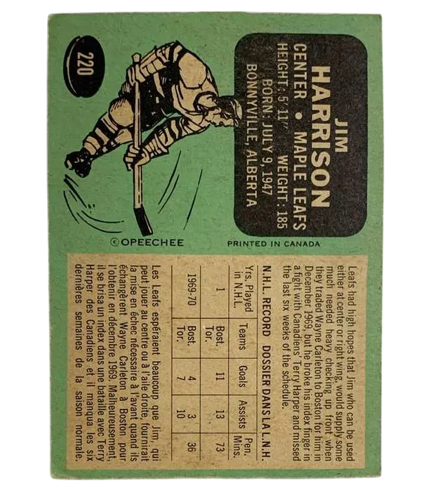 220 Jim Harrison 1970 71 O Pee from Chee Back