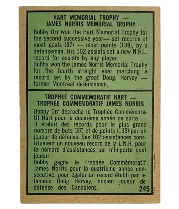 245 Bobby Orr 1971 72 Mt O Pee from Chee Back