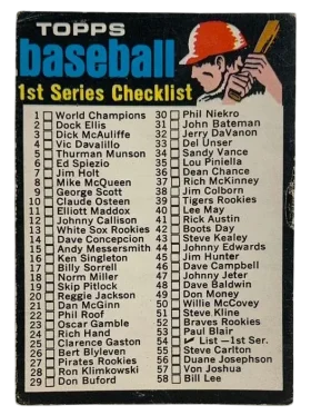 54 Checklist 1 132 1971 O Pee Chee from Front Vg