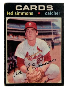 117 Ted Simmons 1971 O Pee from Chee Front