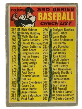 244 3rd Series Checklist 264 from 372 Front