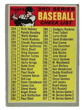 244a 3rd Series Checklist 264 372 1970 from Topps Front