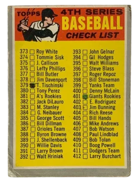 343a Checklist 373 459 1970 O Pee from Chee Front