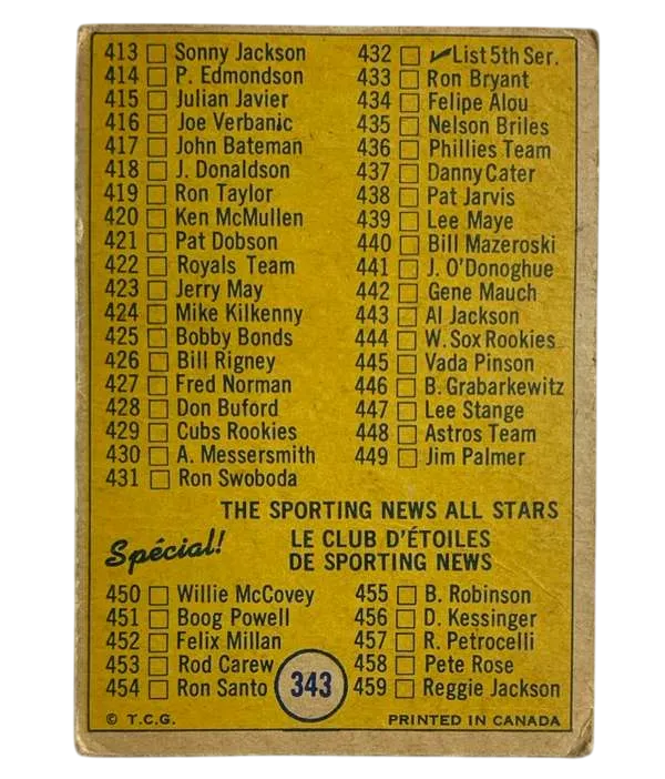 343b Checklist 373 459 1970 O Pee from Chee Back