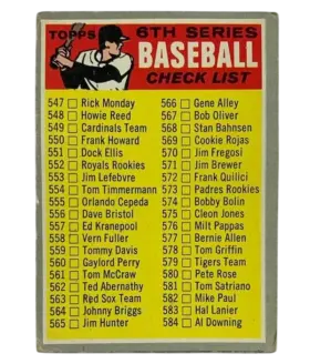 542a 6th Series Checklist 547 633 1970 from Topps Front