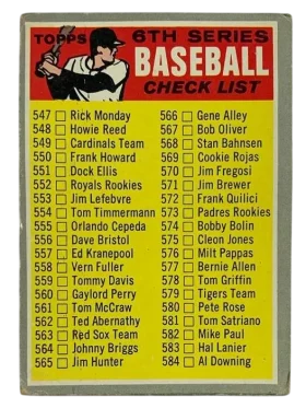 542a 6th Series Checklist 547 633 1970 from Topps Front