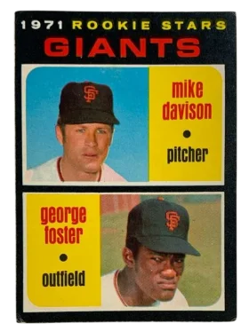 276 Giants 1971 Rookie Stars Mike Davison George Foster Rs Rc 1971 O Pee Chee from Front 1