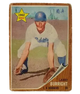 348 Larry Burright 1962 from Topps Front