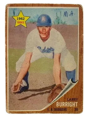 348 Larry Burright 1962 from Topps Front