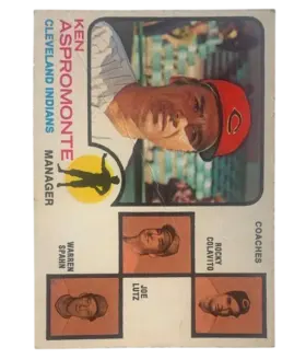 449 Indians Field Leaders Ken Aspromonte Rocky Colavito Joe Lutz Warren Spahn 1973 O Pee from Chee Front