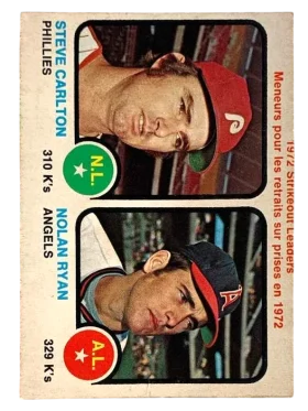 67 1972 Strikeout Leaders Steve Carlton Nolan Ryan Ll 1973 from Topps Front
