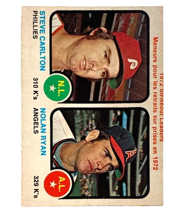 67 1972 Strikeout Leaders Steve Carlton Nolan Ryan Ll 1973 from Topps Front