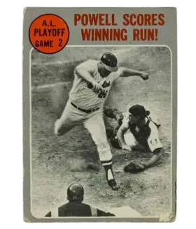 200 A L Playoff Game 2 Powell Scores Winning Run 1970 from Topps Front