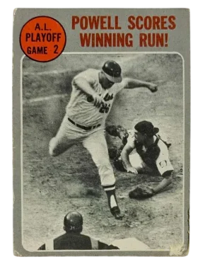 200 A L Playoff Game 2 Powell Scores Winning Run 1970 from Topps Front