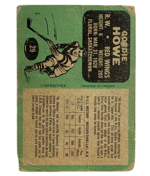 29 Gordie Howe 1970 71 O Pee from Chee Backpr5