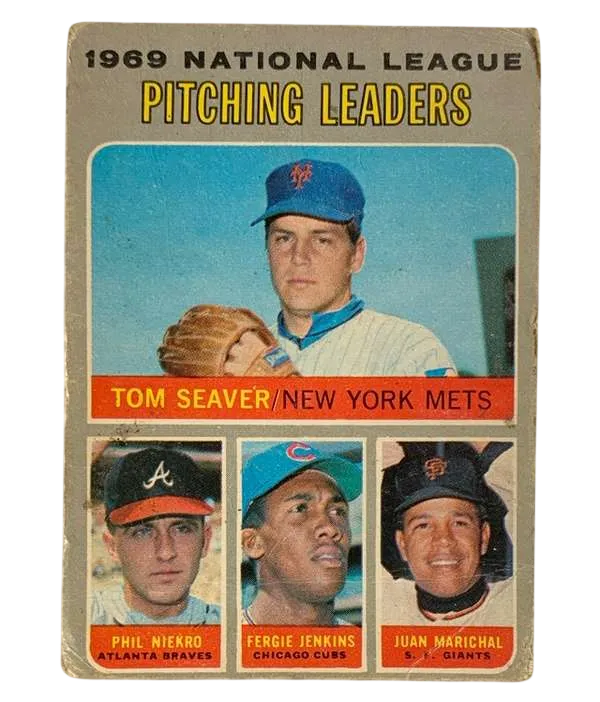 69 1969 National League Pitching Leaders Tom Seaver Phil Niekro Fergie Jenkins Juan Marichal Ll 1970 O Pee from Chee Front