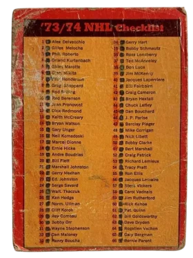 116 Checklist 1 132 1973 74 O Pee from Chee Front