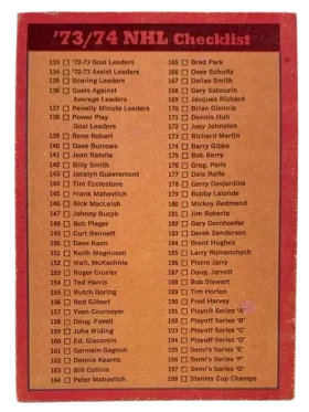 129 Checklist 133 264 1973 74 O Pee from Chee Front