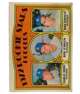 198 Dodgers 1972 Rookie Stars Charlie Hough Bob O Brien Mike Strahler Rs Rc 1972 O Pee from Chee Front