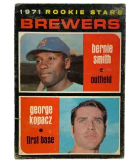 204 Brewers 1971 Rookie Stars Bernie Smith George Kopacz Rs Rc 1971 O Pee from Chee Front