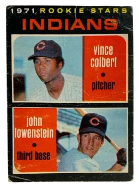 231 Indians 1971 Rookie Stars Vince Colbert John Lowenstein Rs Rc 1971 O Pee from Chee Front