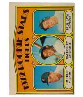 257 Tigers 1972 Rookie Stars Jim Foor Tim Hosley Paul Jata Rc 1972 O Pee from Chee Front