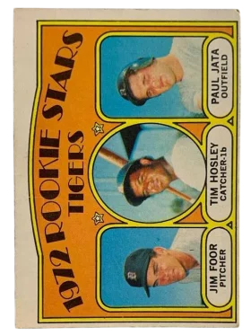 257 Tigers 1972 Rookie Stars Jim Foor Tim Hosley Paul Jata Rc 1972 O Pee from Chee Front