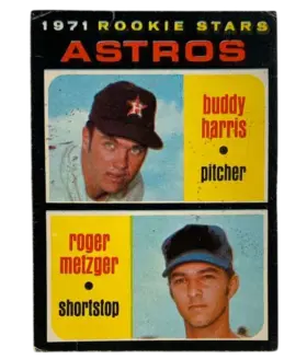 404 Astros 1971 Rookie Stars Buddy Harris Roger Metzger Rs Rc 1971 O Pee from Chee Front