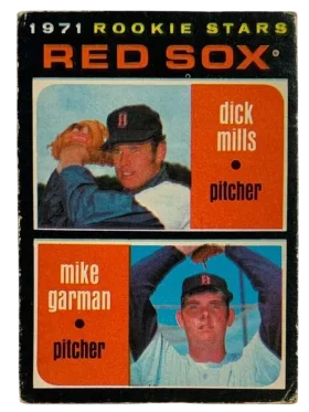 512 Red Sox 1971 Rookie Stars Dick Mills Mike Garman Rs Rc 1971 O Pee from Chee Front
