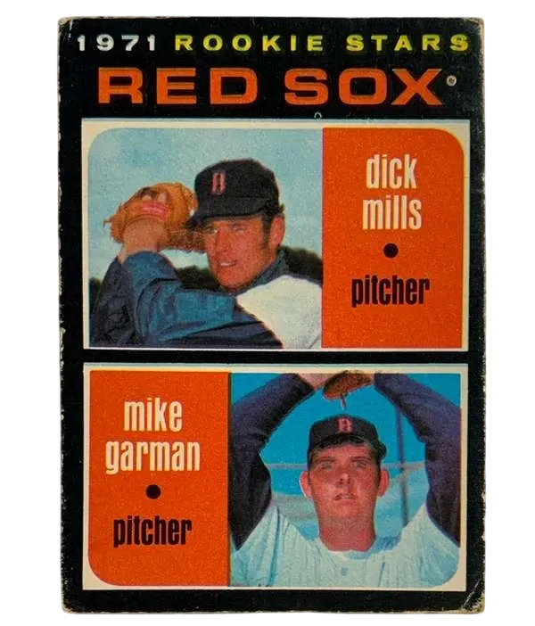 512 Red Sox 1971 Rookie Stars Dick Mills Mike Garman Rs Rc 1971 O Pee from Chee Front
