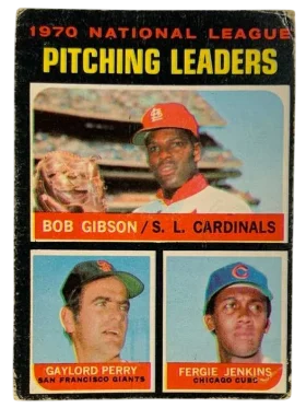 70 1970 National League Pitching Leaders Bob Gibson Gaylord Perry Fergie Jenkins Ll 1971 O Pee from Chee Front