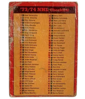 116 Checklist 1 132 1973 74 O Pee from Chee Front