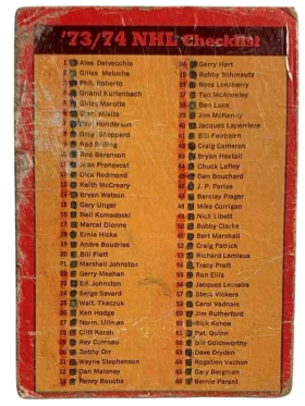 116 Checklist 1 132 1973 74 O Pee from Chee Front