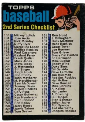 123a Checklist 133 263 1971 O Pee Chee from Front G