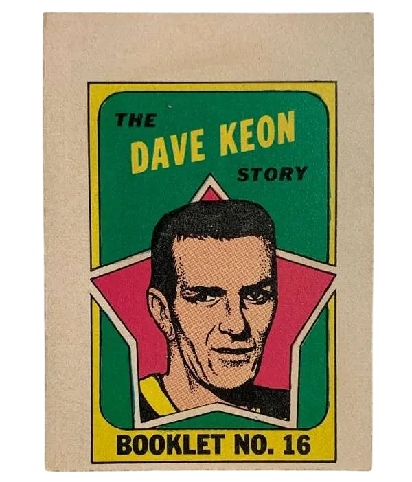 16 Dave Keon 1971 72 O Pee Chee Pee Chee from Booklets Front