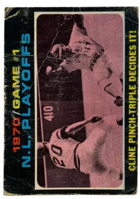 199 Nl Playoffs Game 1 Cline Pinch Triple Decides It Nlcs 1971 O Pee Chee from Front F