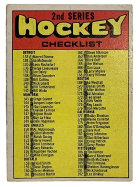 264 2nd Series Checklist 133 264 1971 72 O Pee Chee Front from Mk1 1